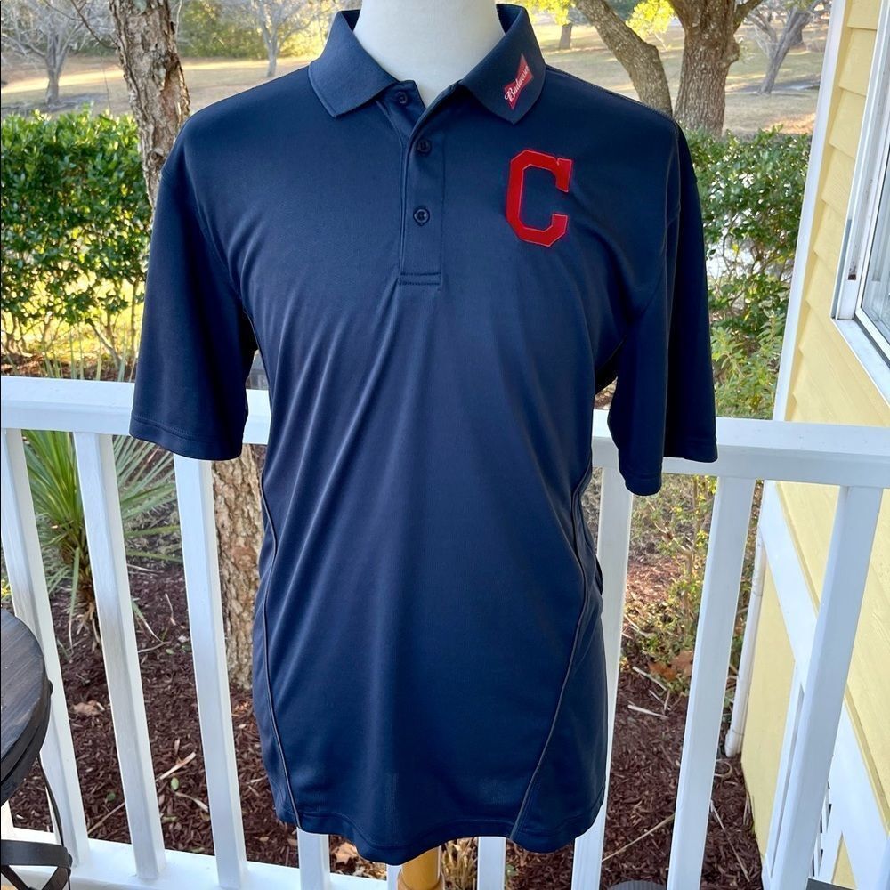 Clique Cleveland Indians MLB Performance Polo. Size XL. Budweiser collar logo.